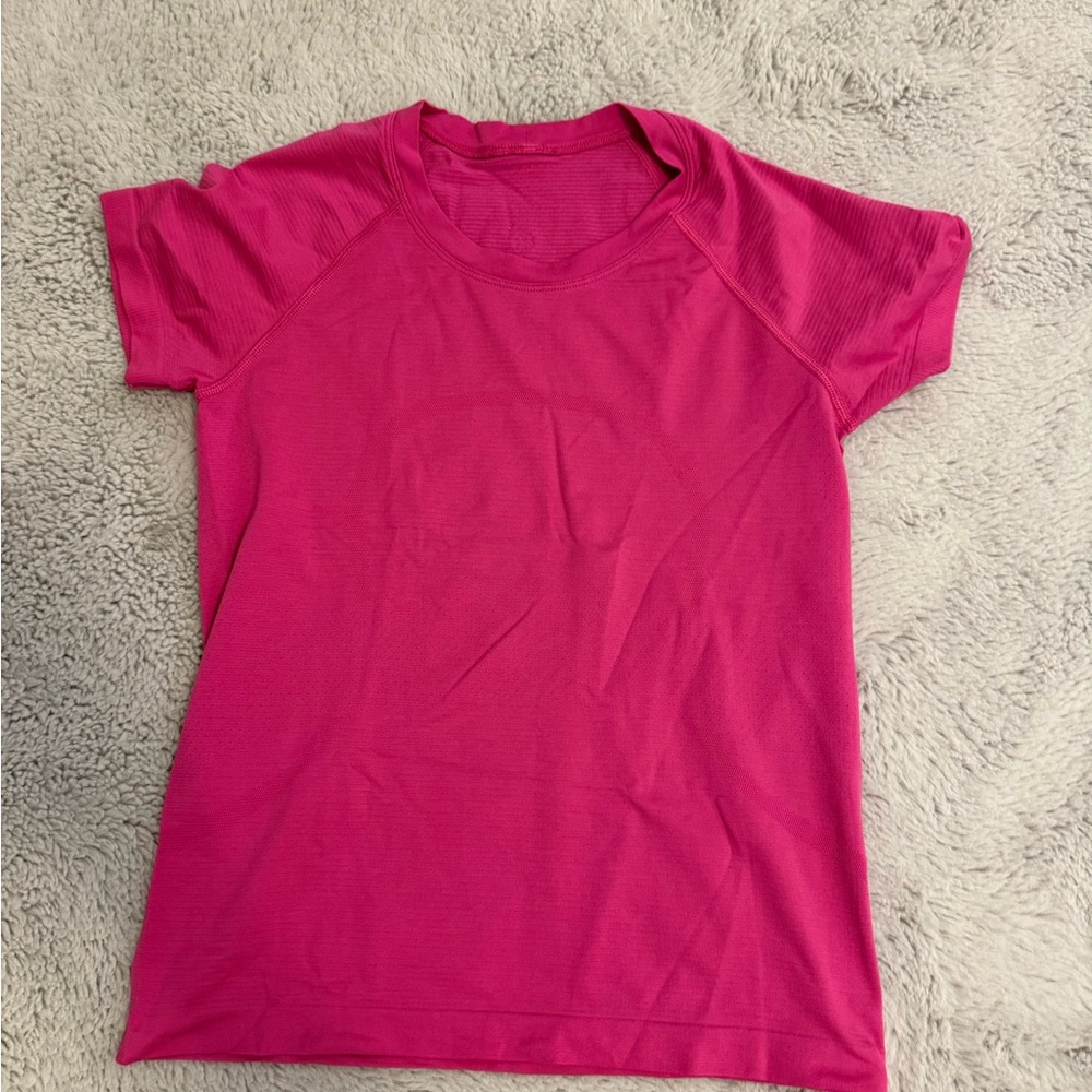 lululemon pink short sleeve swiftly tech